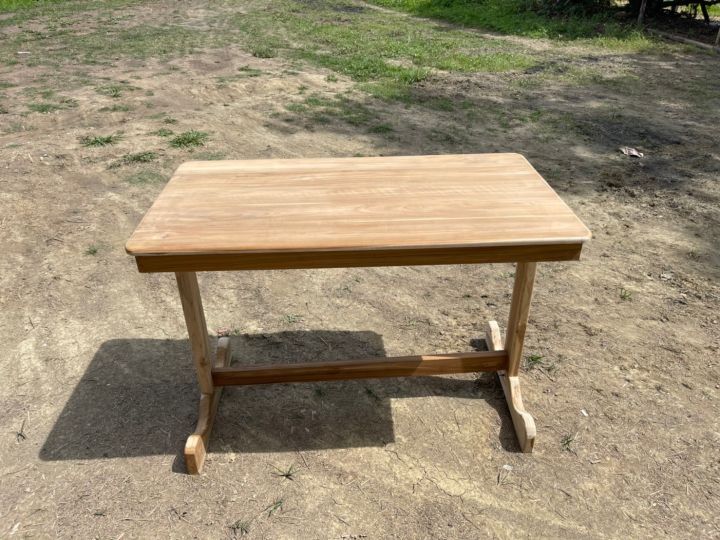โต๊ะขาเดี่ยว-งานดิบ-100-60สูง75cm-โต๊ะทานข้าว-โต๊ะอเนกประสงค์-โต๊ะ-โต๊ะไม้-โต๊ะไม้สัก-โต๊ะทานอาหาร-โต๊ะอาหาร-โต๊ะทำงาน-โต๊ะทำงานไม้สัก