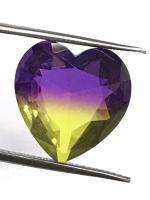 4.9x4.8 รูปหัวใจสีอเมทรินแก้วคริสตัล doublet 4.9x4.8 heart shape ametrine color glass crystal doublet