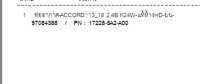 ท่อย่นกรองอากาศฮอนด้าaccord g9 เครื่อง2.4ปี13-18แท้ศูนย์ฮอนด้า 17228-5a2-a00