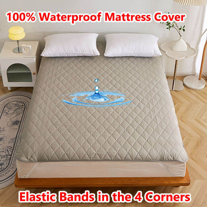 100 Waterproof Mattress Protector Quilted Mattress Pad with Elastic