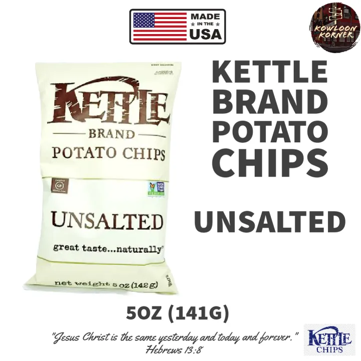 [USA Favorite] Kettle Brand Potato Chips Unsalted 141 grams Jumbo Pack