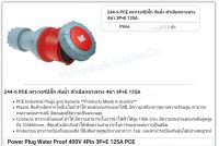 Haco 244-6 เต้ารับต่อกลางทาง ชนิดกันน้ำPlugs With Cable Lock Gland Position Of Earth Contact 6h IP67244-6 PCE เพาเวอร์ปลั๊ก กันน้ำ ตัวเมียกลางทาง 4ขา 3P+E 125A