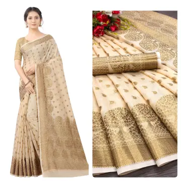 Elegant Soft Kalyani Cotton Silk Sarees With Zari Woven Rich Contrast  Border and Pallu Traditional Indian Cotton Saris 