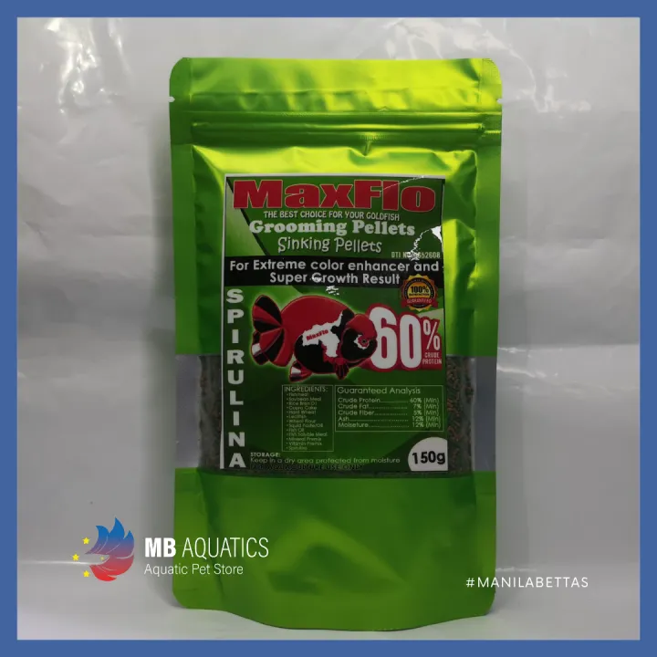 MaxFlo Goldfish w/ Astaxanthin or Spirulina, 150g Lazada PH