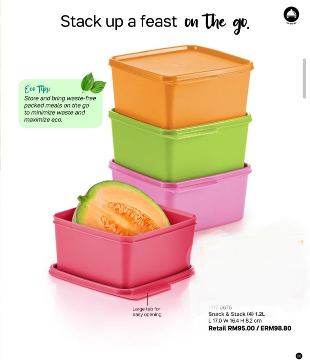 tupperware-stack-n-snack-จุ-1-2ลิตร-4ใบ-4สี