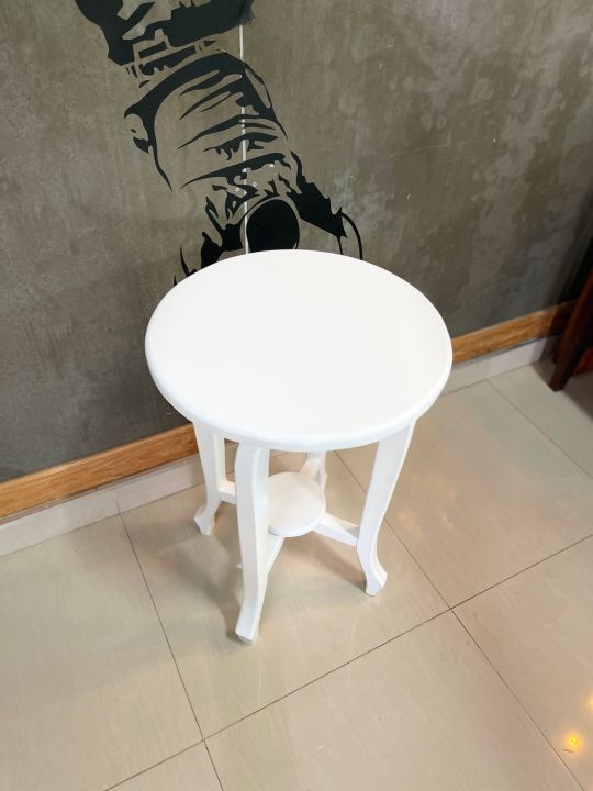 tt-shop-โต๊ะกาแฟไม้สัก-ขนาด50-50สูง70cm-โต๊ะกาแฟกลม-โต๊ะอเนกประสงค์-สีขาว