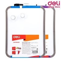 Deli 39154 Whiteboard กระดานไวท์บอร์ด ขอบมน กระดานแม่เหล็ก พร้อมอุปกรณ์ใช้งาน ( 279×216mm) เครื่องเขียน ไวท์บอร์ด กระดาน พร้อมส่ง  เก็บปลายทาง