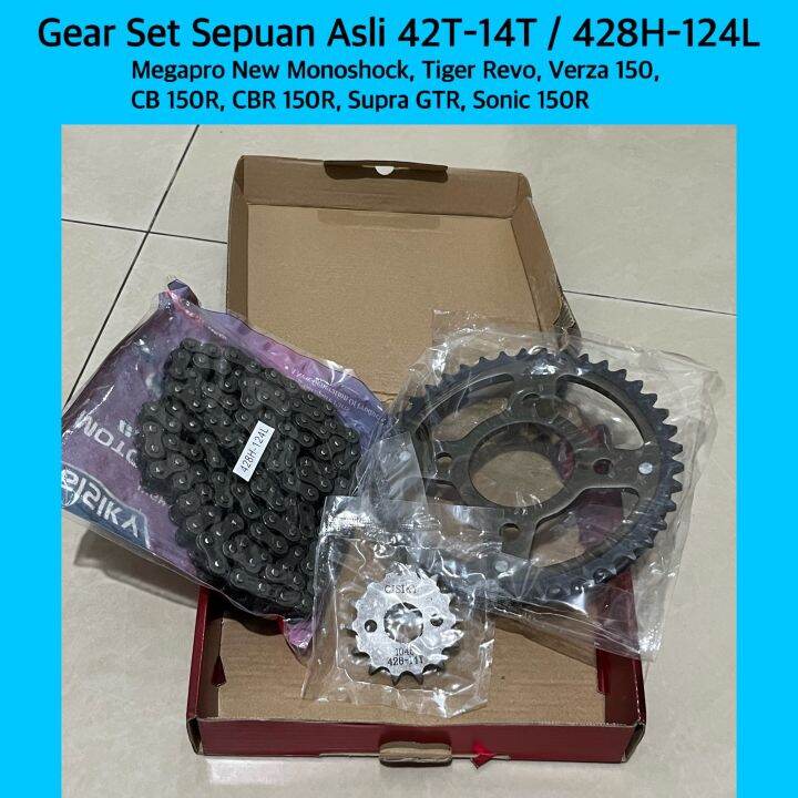 Gear SetGear Paket Gigi Tarik Sepuan Asli MEGAPRO NEW MONOSHOCK