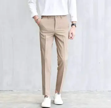 Korean Fashion Slim Fit Men's Pants High Quality Fabric Suit pants