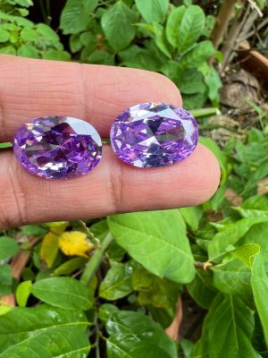 Oval 13x18 mm Lavender Swiss cut 2 pieces