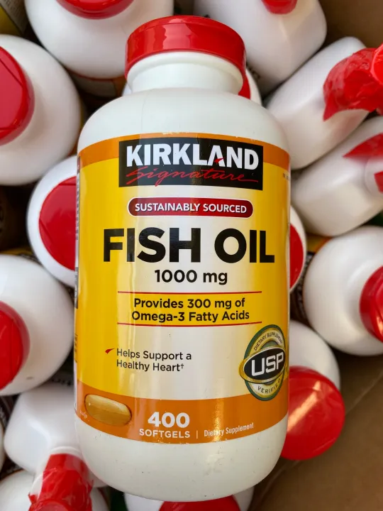 Kirkland Signature Fish Oil Concentrate with Omega3 Fatty Acids, 400 Softgels, 1000mg Lazada PH