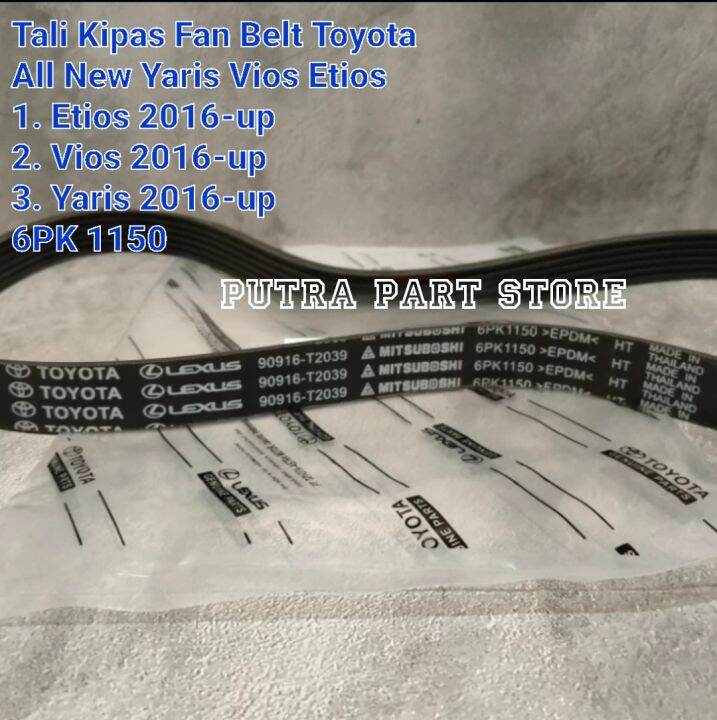 VBelt Tali Kipas Fan Belt Toyota All New Yaris Vios Etios Original 6Pk