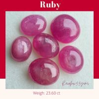 RBX015 Ruby (ทั้งกล่อง6เม็ด) พลอยทับทิม พลอยแท้ พลอยทับทิมอาฟริกา พลอยธรรมชาติ เสริมสิริมงคล