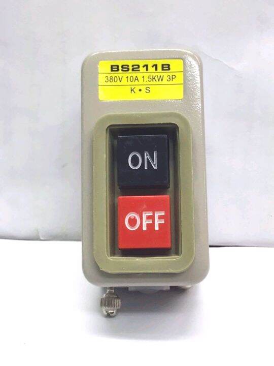 1ชิ้น Switch ON-OFF Push-Button BS211B 3P 380V 10A 1.5KW สวิทช์ปิด-เปิด ...
