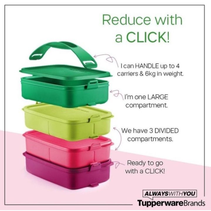 tupperware-click-to-go-900ml-ปิ่นโตทัพ-เพอร์-แวร์-มีสองโทนให้เลือก-หูหิ้วสามารถเก็บในกล่องได้เมื่อไม่ใช้งาน