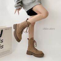 chloe.store CHAMPAKA BOOTS บูทหุ้มข้อสูงสีน้ำตาล บูทน้ำตาล