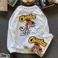 พร้อมจัดส่ง?เสื้อสเวตเตอร์คอกลมลาย Cheetos?