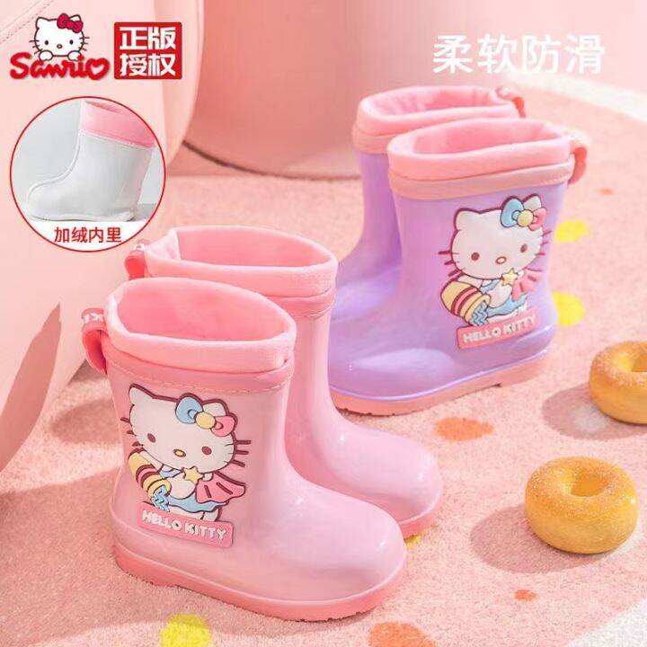 New Hellokitty Genuine Hello Kitty Children Short Tube Rain Boots Girls ...