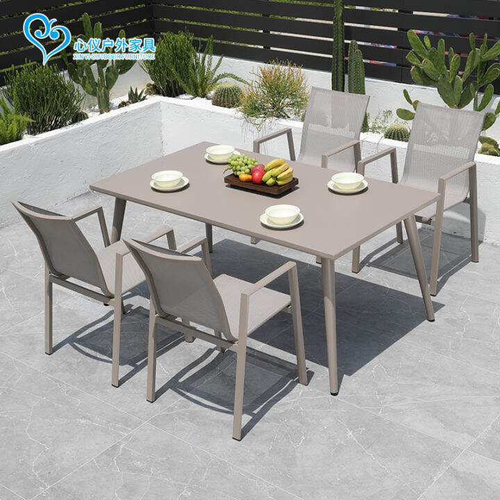 Outdoor Table and Chair Outdoor Waterproof Sunscreen Hotel Terrace