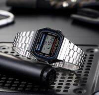 CASIO A-168WA คาสิโอ นาฬิกาชาย-หญิง ดิจิตอล สายสแตนเลส กันน้ำ ของแท้รับประกันศูนย์