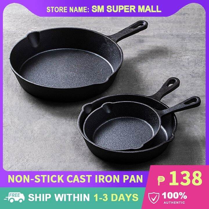 【Thickened】Cast Iron Pan Nonstick Frying Pan Fried Roasted Skillets