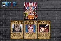 Poster One Piece WANTED โปสเตอร์ วันพีช ใบค่าหัวล่าสุดของกลุ่ม Cross Guild 1ชุด/4ชิ้น ผลิตจากกระดาษ ArtCard แข็ง