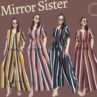 ?ป้าย MiRRoRSiSTER จัมพ์สูทกางเกงขาบานทรงAทรงสวยพริ้ว