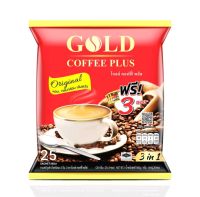 Gold Coffee Plus โกลด์ คอฟฟี่ พลัส3in1 กาแฟซองทอง (20กรัม x 25 ซอง แถมฟรี 3 ซอง) หอม..กลมกล่อม เข้มสะใจ