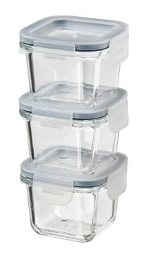 PRUTA Food container, transparent/blue, 2 oz - IKEA