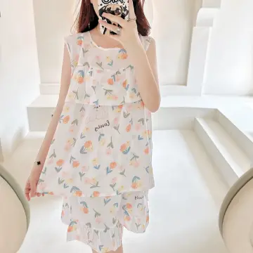 Sleeveless cotton online pajamas