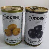 มะกอกเขียวไม่มีเมล็ด กระป๋อง มะกอกดำไม่มีเมล็ดกระป๋อง TOR PITTED BLACK/GREEN OLIVE 300G