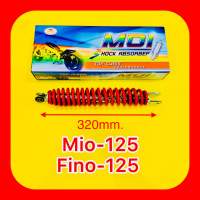 โช๊คหลัง Mio-125,Fino-125 เดิม สปริงแดง ยาว320mm : MDI