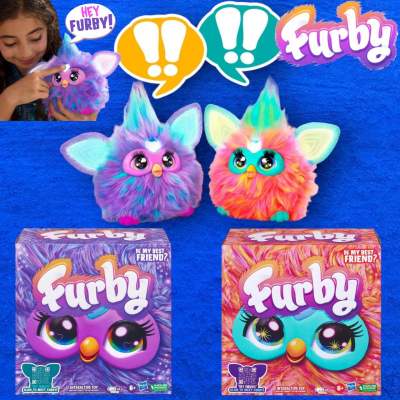 นำเข้า🇺🇸 ตุ๊กตาเฟอร์บี้ Furby Coral and Purple , 15 Fashion Accessories, Interactive Plush Toys for Girls &amp; Boys &amp; Up, Voice Activated Animatronic