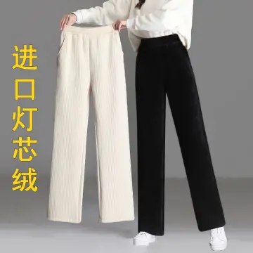 Middle-Aged Elderly Women's Pants Trousers Add Velvet Padded