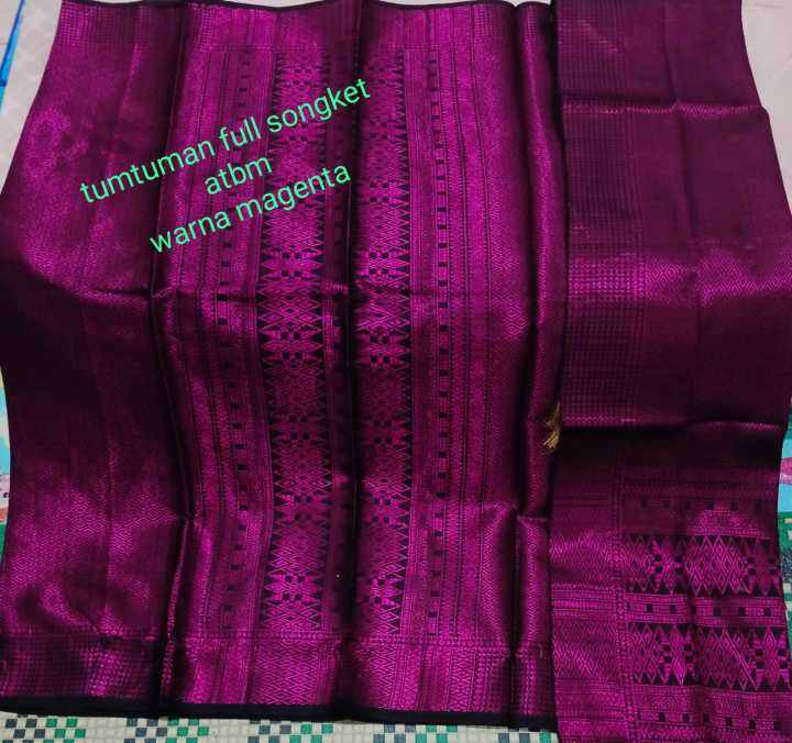 Set Kain Selendang Songket Tumtuman Mesin Medan Lazada Indonesia