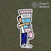 ?? พร้อมส่ง : เข็มกลัดลายผู้ชายบีบหลอดครีมคีลส์ | Men Squeeze KIEHLS Cream Tube Enamel Brooch Pin.