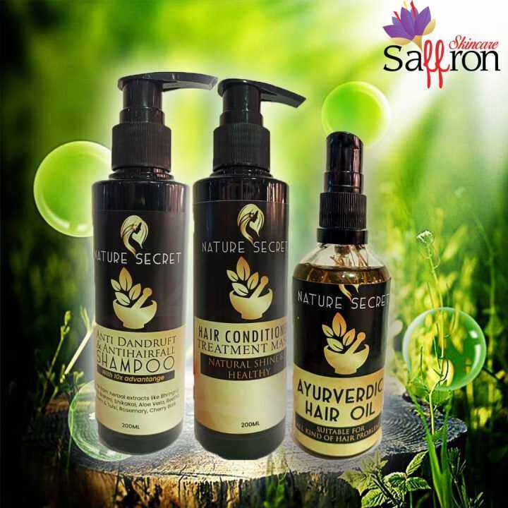 SAFFRON HAIR CARE ORIGINAL SET 3 IN 1 ORGANIC WITH AYURVEDIC AND NATURAL INGREDIENTS Lazada