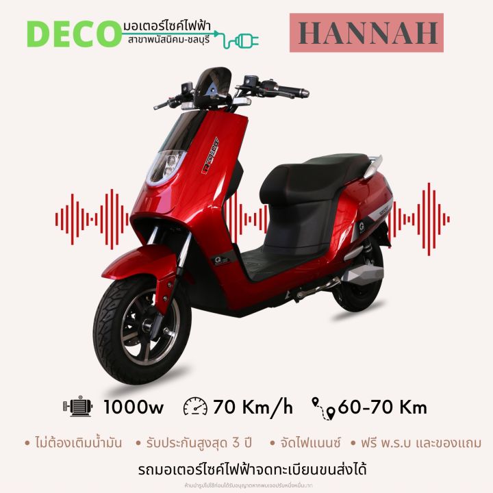 มอเตอร์ไซค์ไฟฟ้าจดทะเบียนได้-deco-hannah-ฟรีทะเบีนน-ฟรี-พรบ