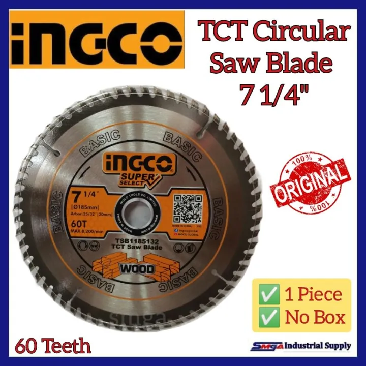 Ingco TCT Circular saw Blade 71/4 TSB1185132 (1 PIECE ONLY) | Lazada PH