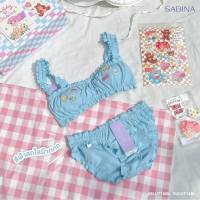 เซตชุดชั้นใน คอลเล็กชัน DADDY LOVES SABINA รหัส SBLU716 + SULU716 สีฟ้ามีไซร์XL