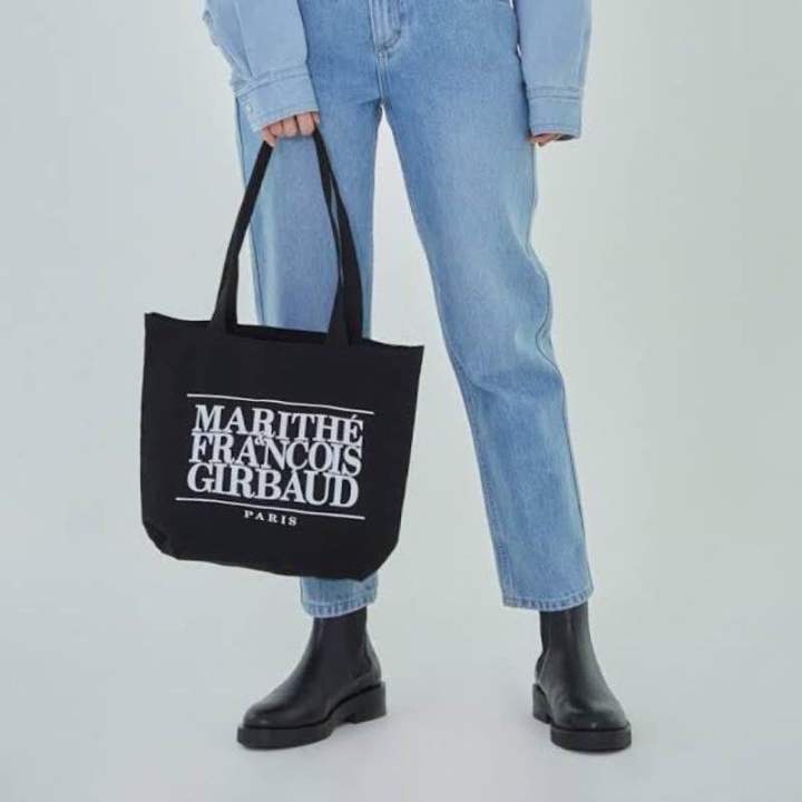mari-bag-กระเป๋าผ้าแคนวาส-สกรีนลายโลโก้แบรนด์ดังเกาหลี