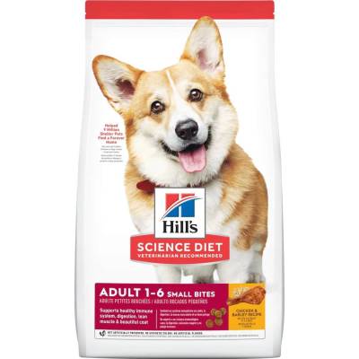 Hills® Science Diet® Adult Small Bites Chicken &amp; Barley Recipe dog food 6.8 kg.อาหารเม็ดสุนัข