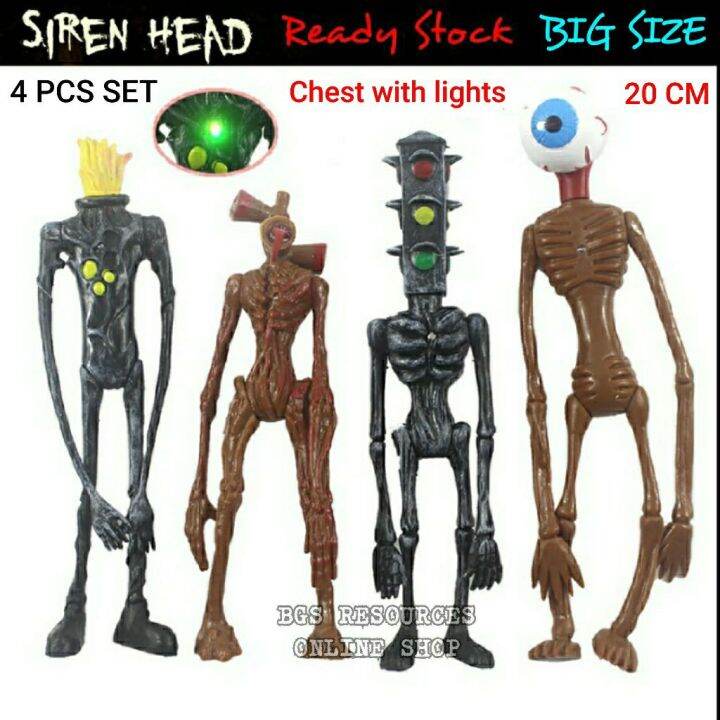 4PCS BIG SIREN HEAD FIGURE SIRENHEAD TOY PVC ACTION FIGURE AS CAKE