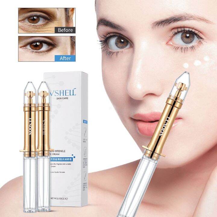 Vshell Anti wrinkle eye cream for dark circle eyebag snake venom anti ...