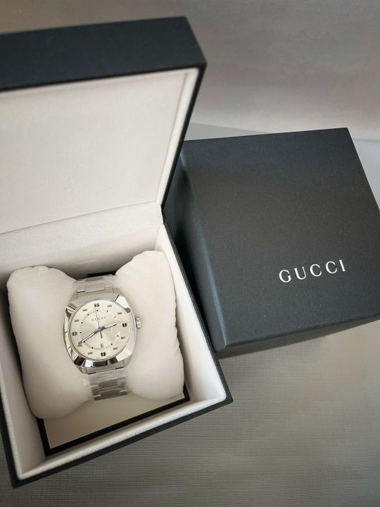 gucci-watch-gg2570-สีเงินล้วน-หน้าปัด-41mm-รับประกันของแท้-100-ไม่แท้ยินดีคืนเงินเต็มจำนวน