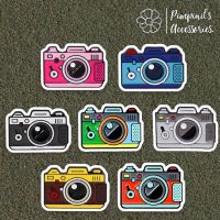 ʕ •ᴥ•ʔ ✿ พร้อมส่ง : เข็มกลัดเซ็ทกล้องถ่ายรูปดิจิตอล | Digital Camera Enamel Brooch Pin Set.