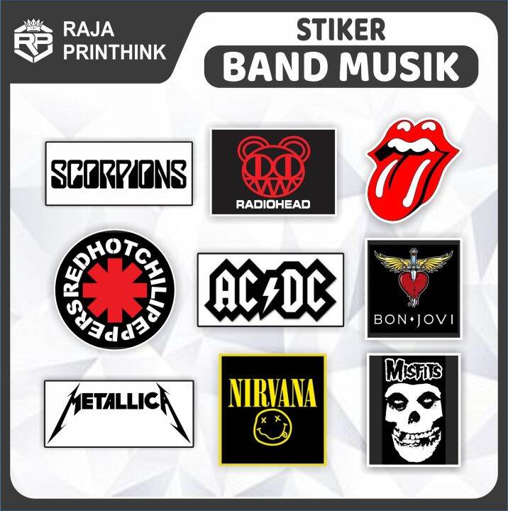 Sticker Stiker Band Musik Metal Rolling Stone ACDC Bon Jovi Metalica ...