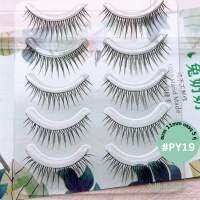 [4098](พร้อมส่ง) ขนตาปลอม PY19 แกนเบาง ติดแล้วเนียนมาก ขนตาปลอมธรรมชาติ บรรจุ 5 คู่ ✨❤️‍?แถมฟรี กาวติดขนตาขนาดทดลอง