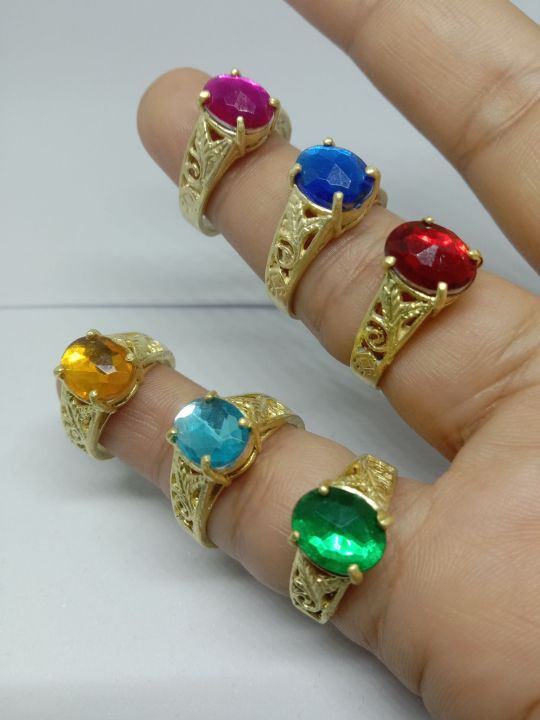 แหวนหัวสี-งานทองเหลืองแท้