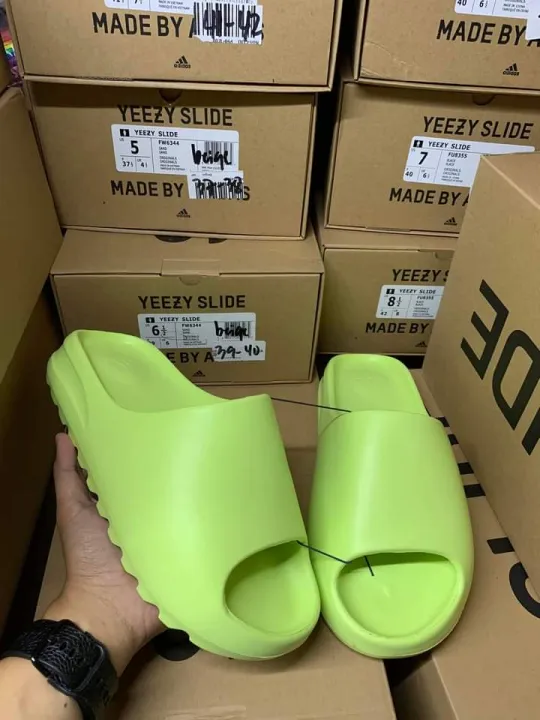 YEEZY SLIDES "NEON GREEN" ORIGINAL EQUIPMENT MATERIAL (AVAILABLE FOR